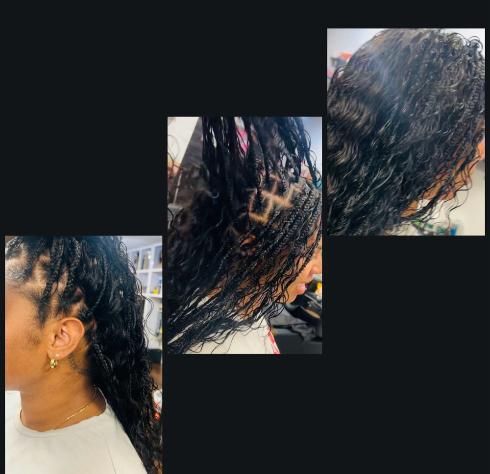 Medium Half Boho Braids/ Half Sewin at Key Hair Architecture LLC in Aurora, CO