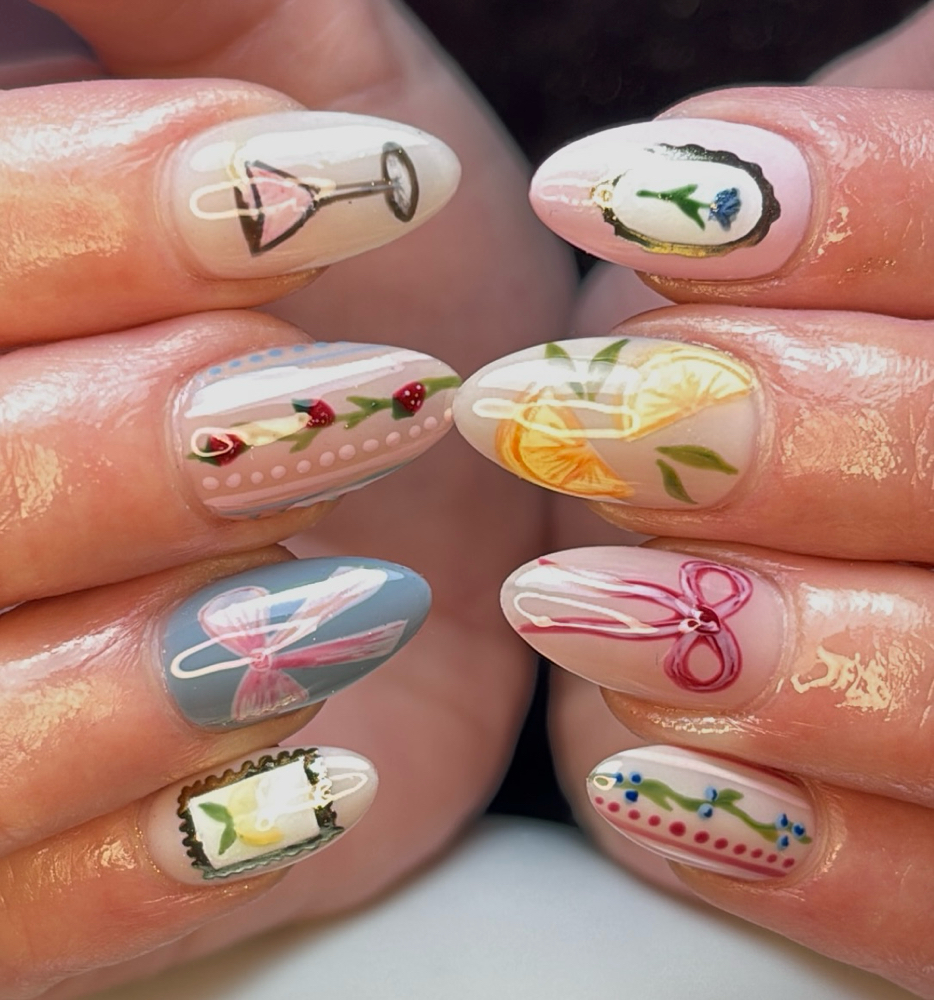 Gelx Removal & Full Set + Nail Art
