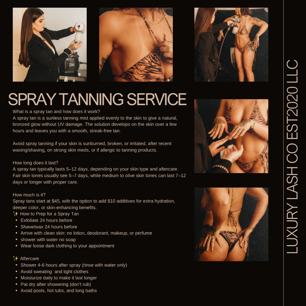 Spray Tan at Luxury Lash Co EST 2020 LLC in Lancaster, OH