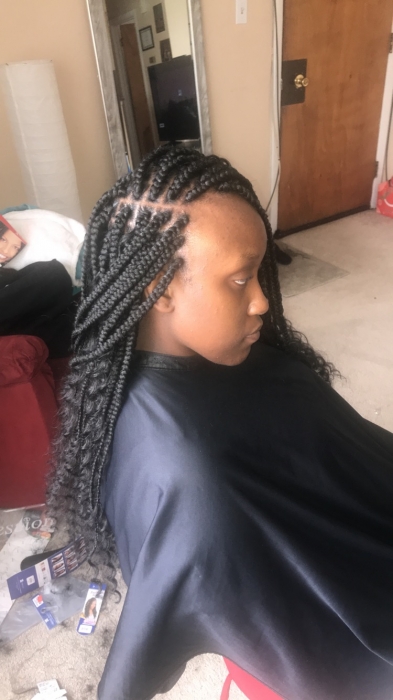 Medium Goddess Box Braids at C&C Hair Collection in Palos Hills, IL
