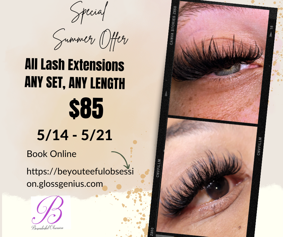 $85 SPECIAL Lash Extensions (Any Se