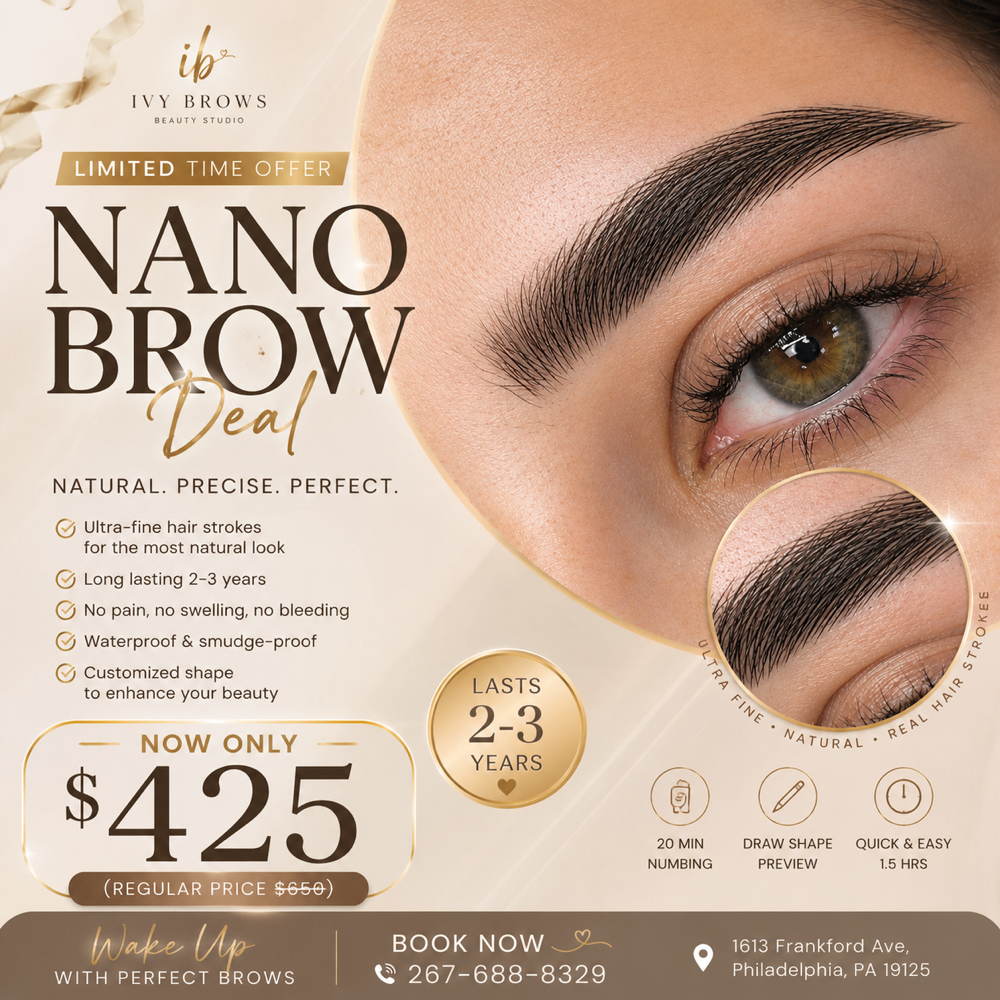 Nano brow Deal $425 at Bee Beauty in Philadelphia, PA