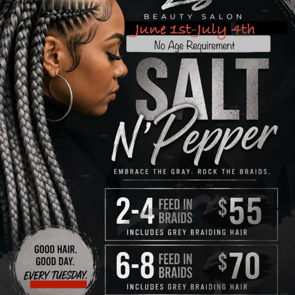 Salt N’Pepper Braid Special at DLB Salons in San Diego, CA
