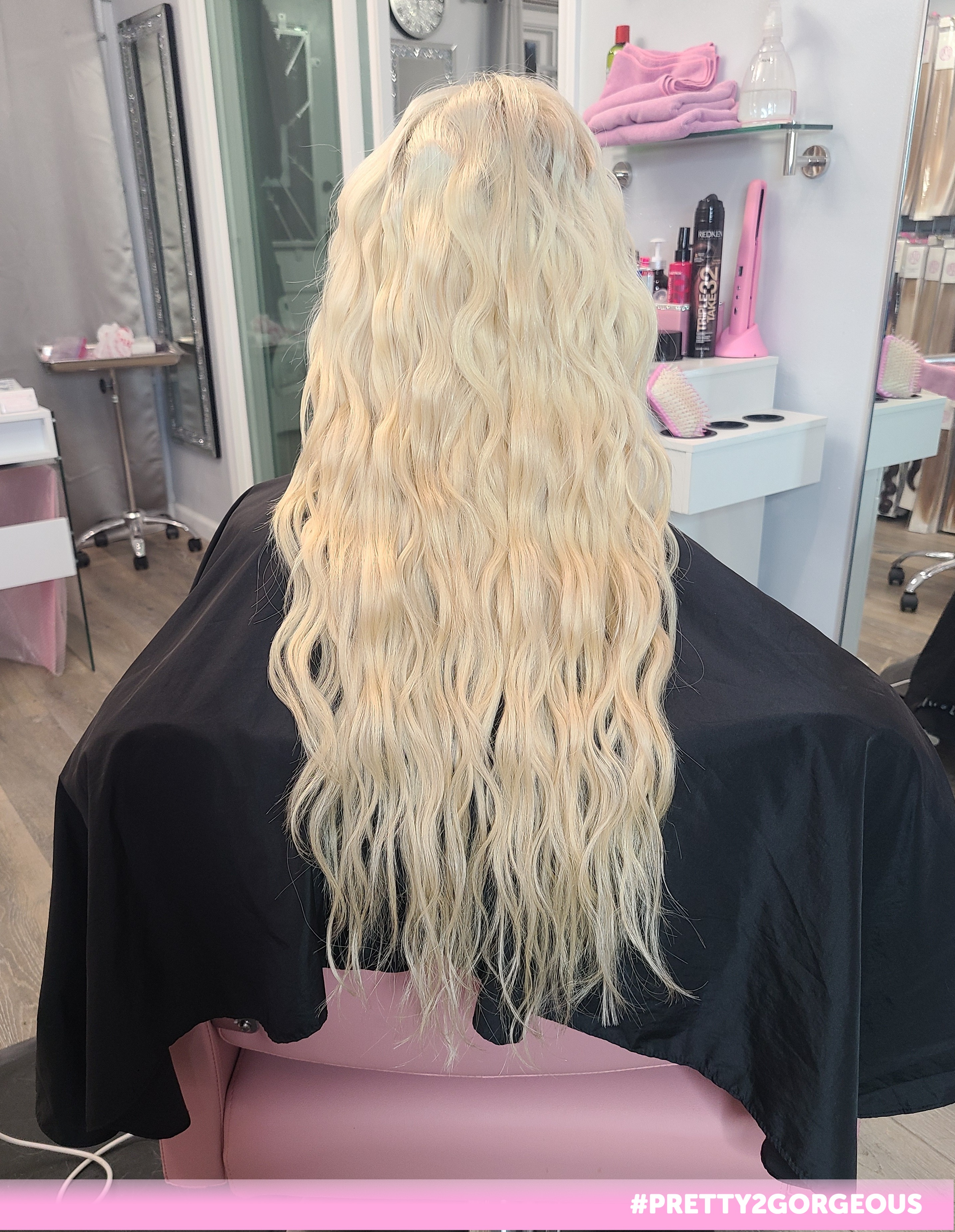 K-Tip Hair Extensions Install at Pretty 2 Gorgeous in Sherman Oaks, CA