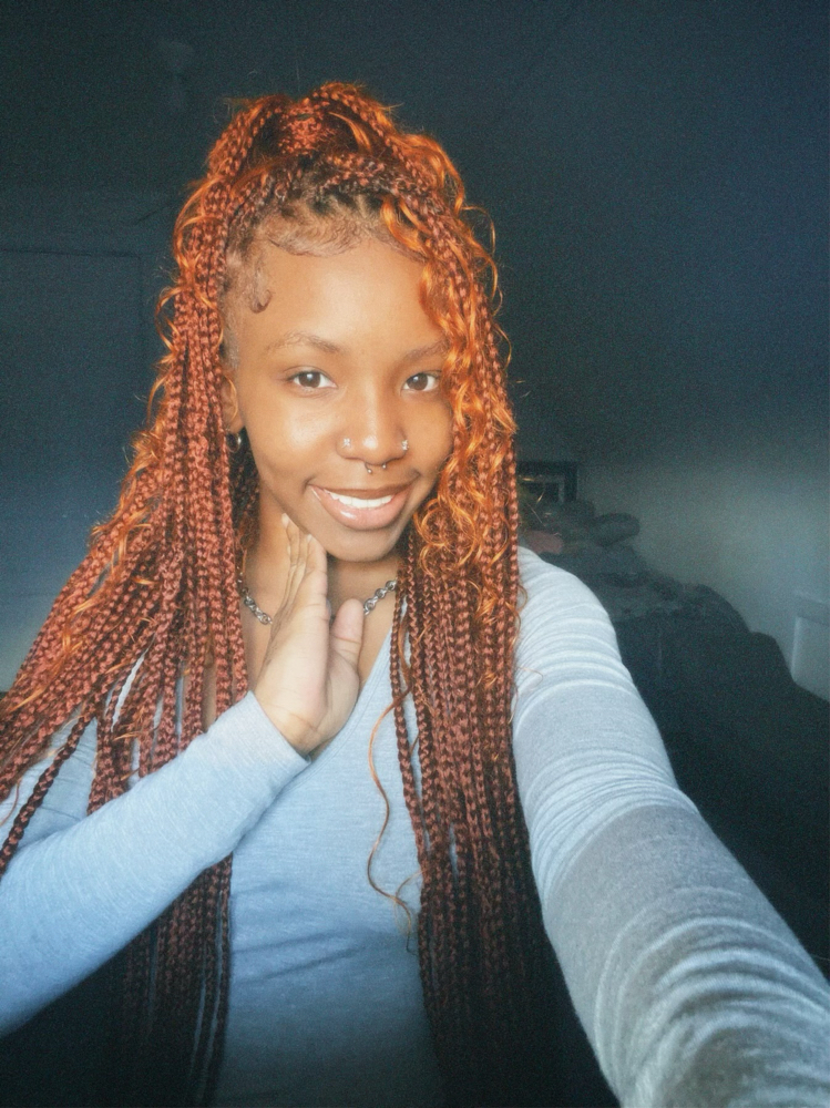 Medium Knotless Boho W/curly Hair