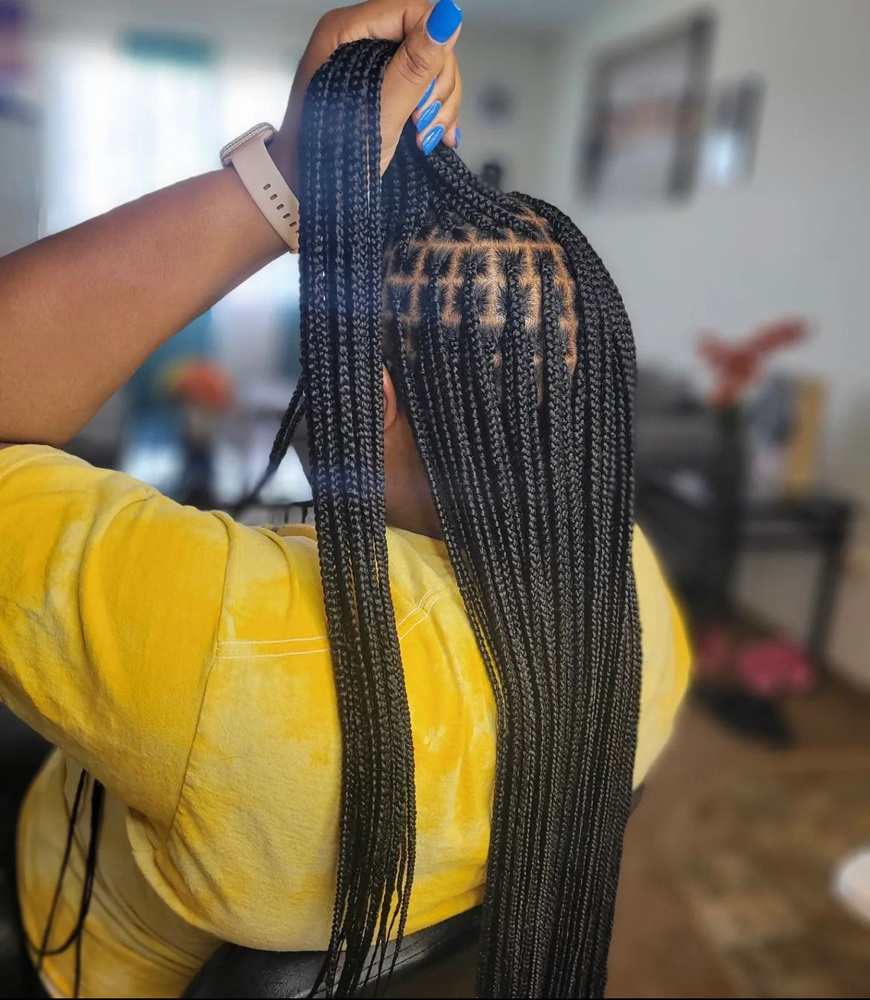 Knotless/Box Braids (sml mid-back)
