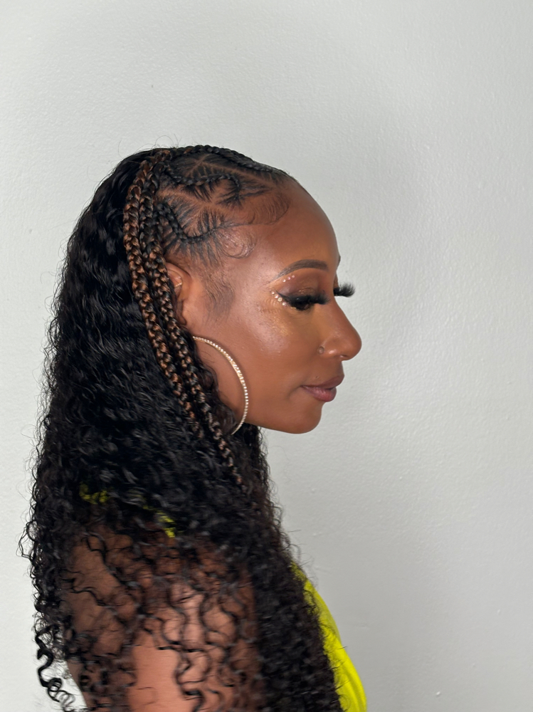 Half Freestlye Braids Half Sew-in