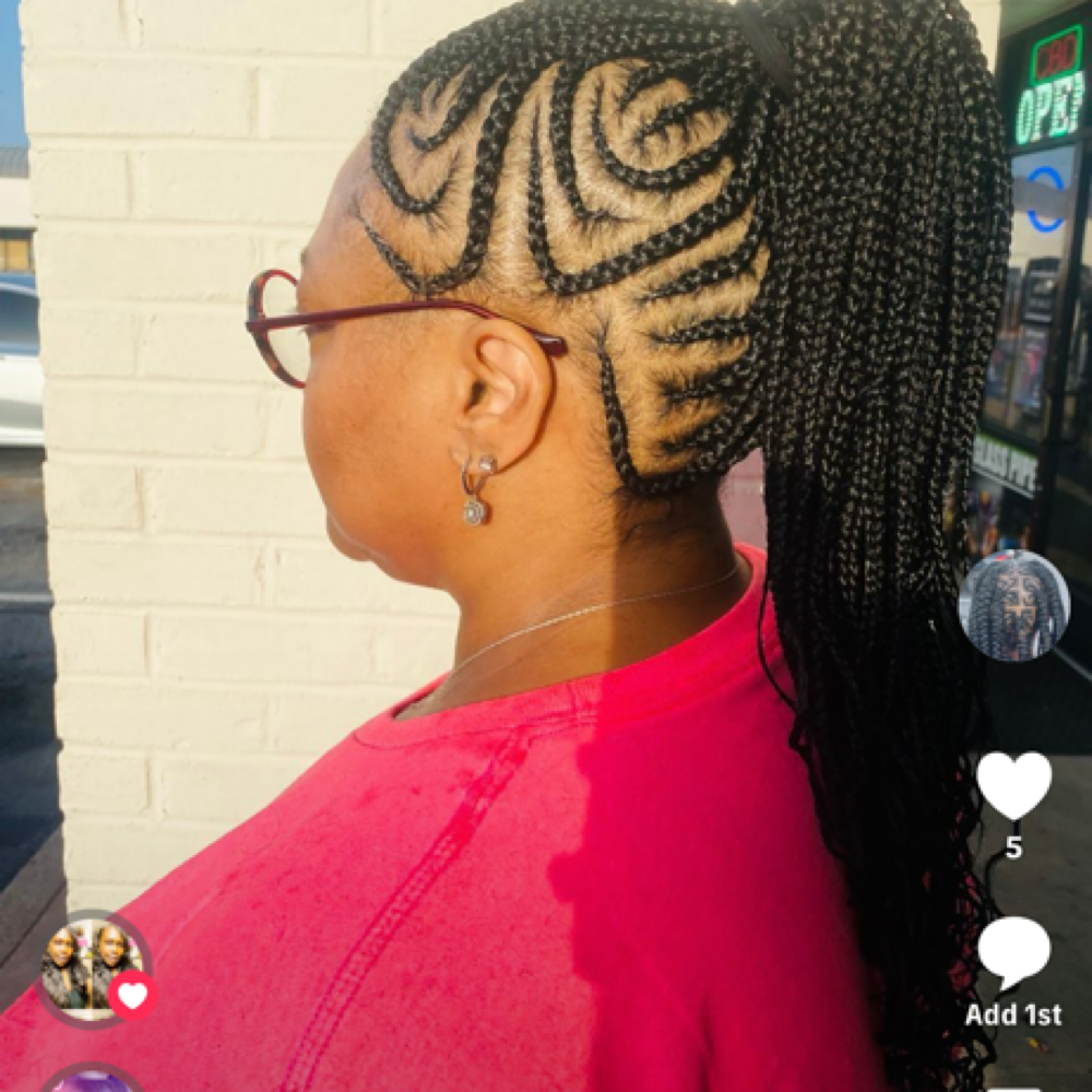 Mohawk Braids at Mame’s  hair braiding in Cordova, TN