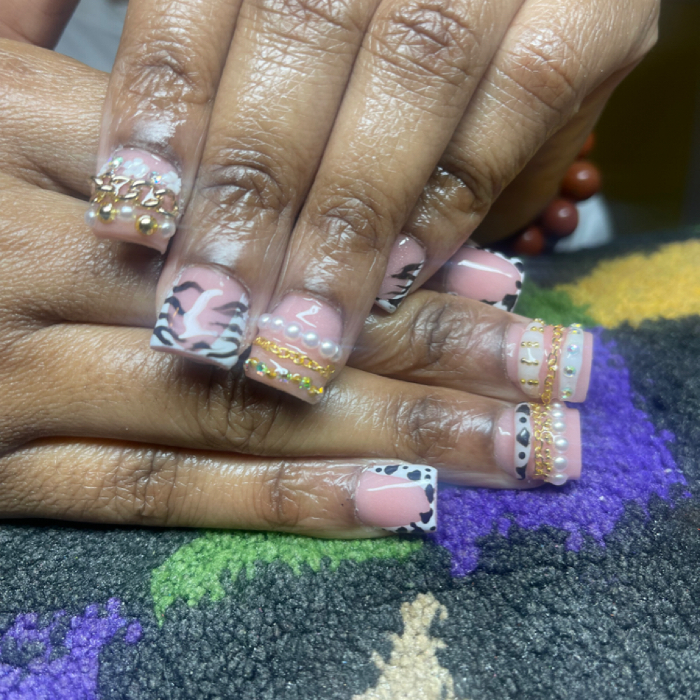 Abstract Nail Art at Royal Dripp’d Nails in Vance, SC