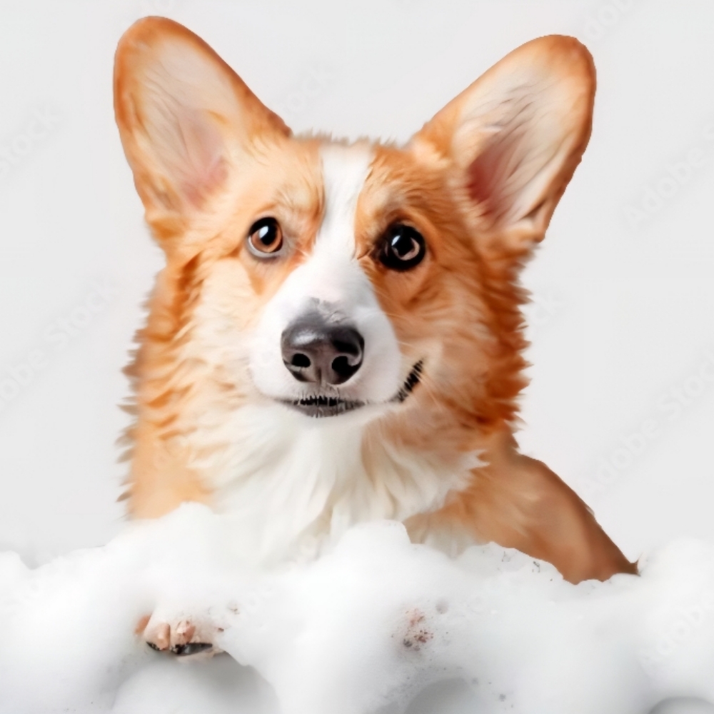 Bath- Medium-Long, Straight Hair at Tail Waggers Grooming LLC in Fort Worth, TX