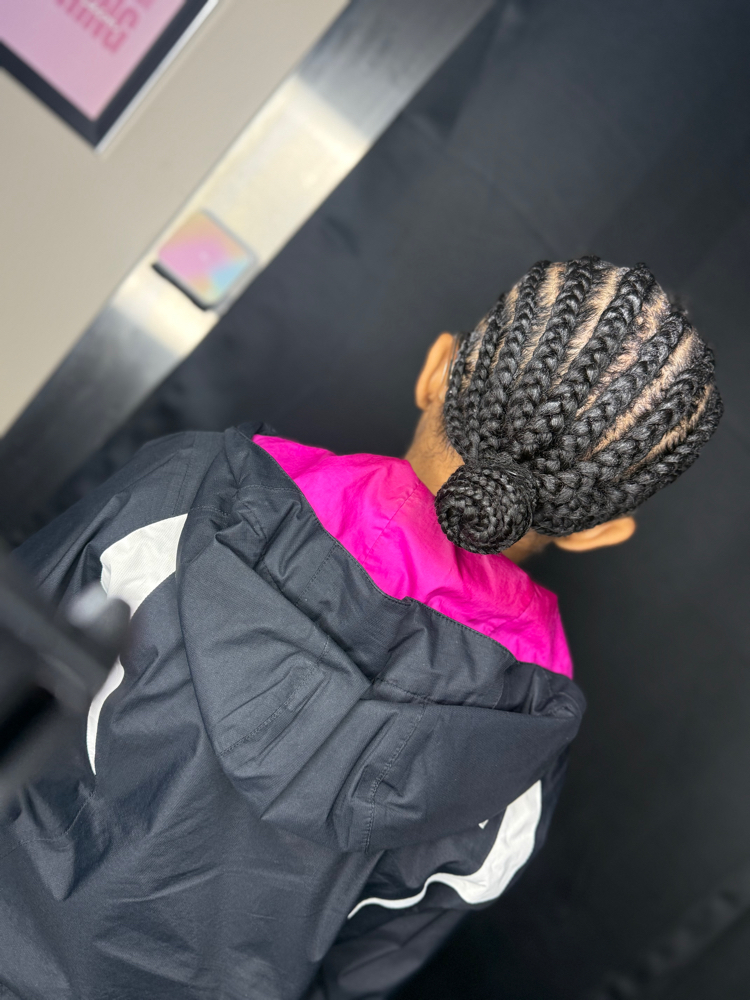 8-10 Feeder Braids 1B Hair Included