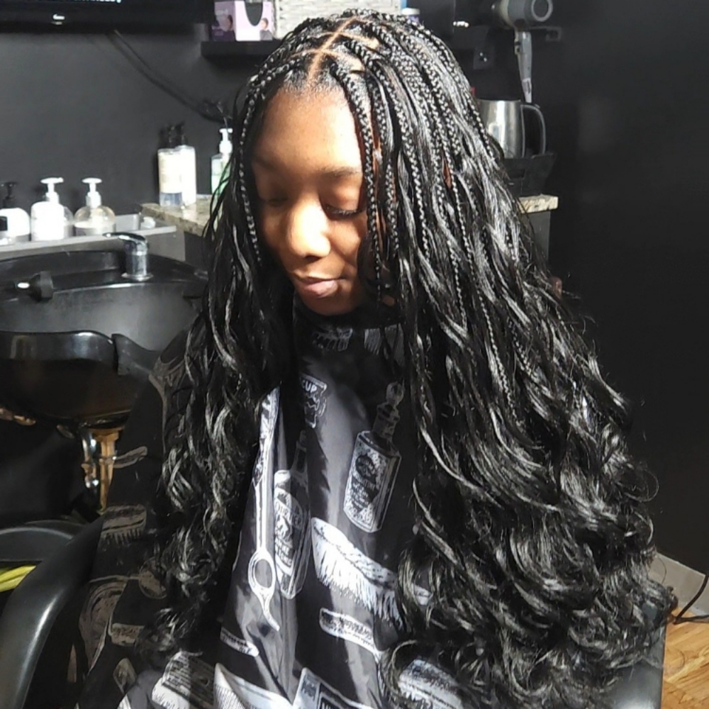 SMedium Boho French Curl Braids at Empire Beauty Bar in Cincinnati, OH