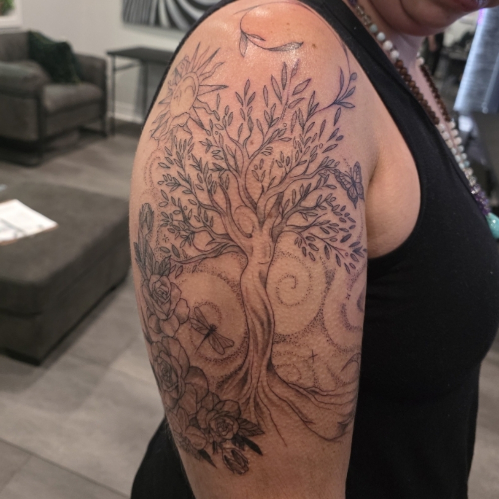 Black And Grey XL Tattoo at Gudeahn Art Tattoos in Englewood, CO