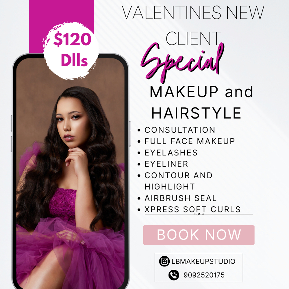Valentines New Client at LB Makeup Studio in San Bernardino, CA