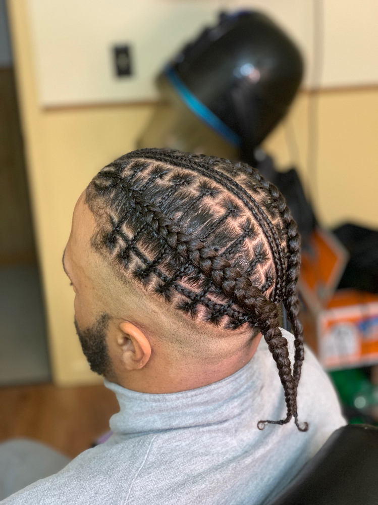 Men Braids/w designs (half head)