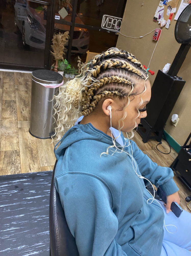 6 -8 Braid Feed In Boho Ponytail