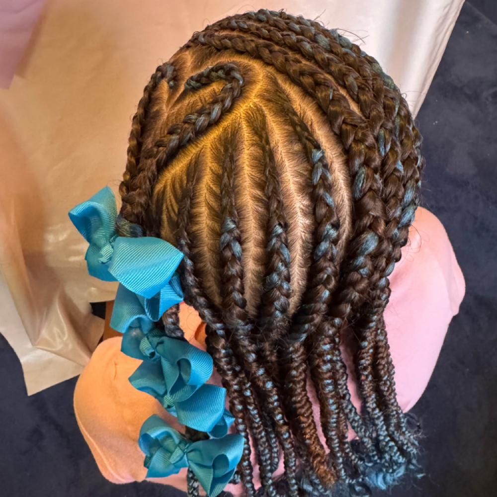 Kid Cornrows With Hair Added at Braid Nation, LLC in Smyrna, DE