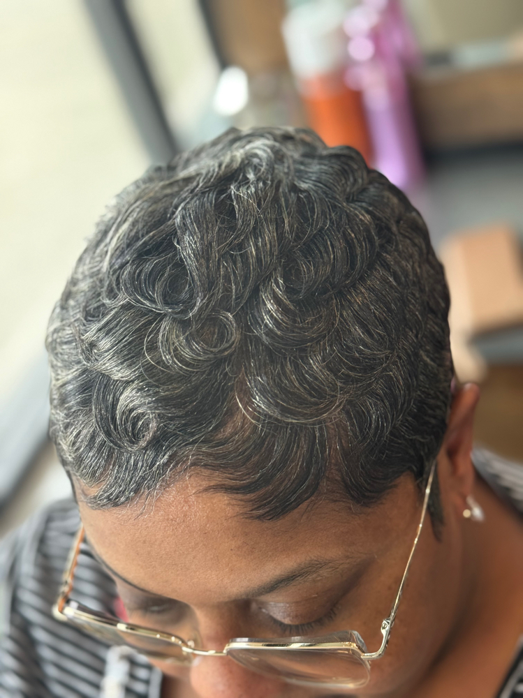 Virgin Relaxer + Short Haircut