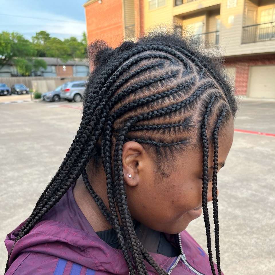 Small Half Up/ Half Down at The Braids Doctor in Houston, TX