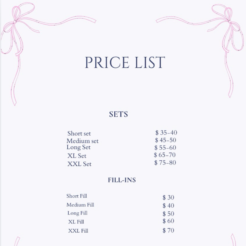 Pricing & Payment Info at Nails By Yailinn in Olive Branch, MS
