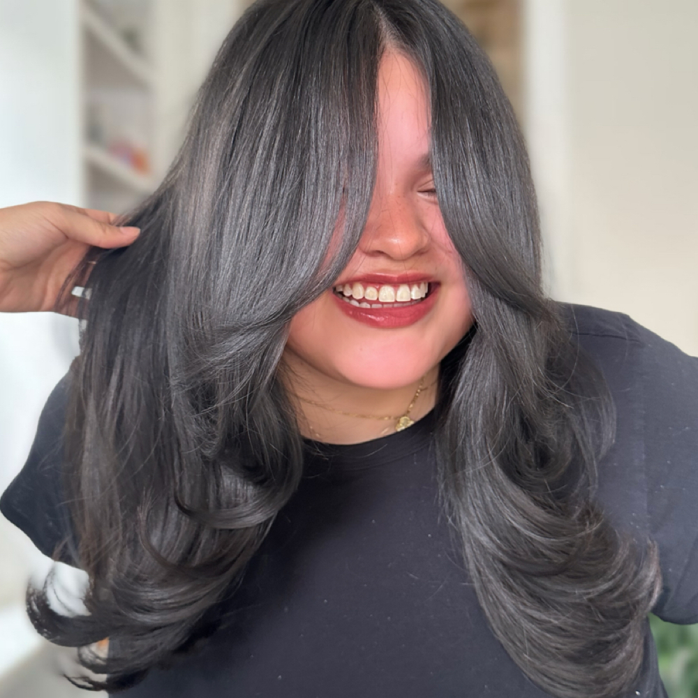 Bang Trim/ Face framing at Tima’s Hair studio in Alexandria, VA