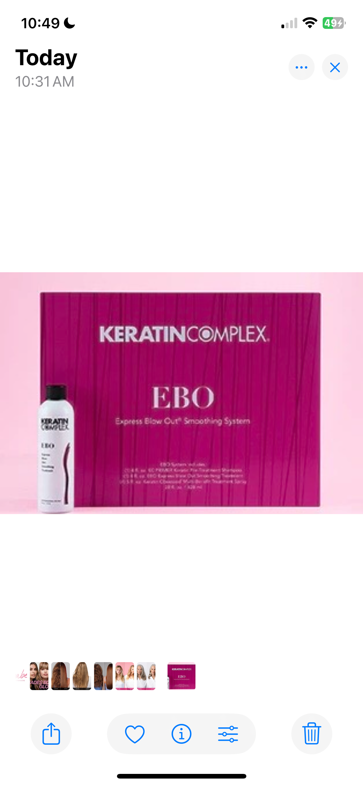 Keratin EBO treatment