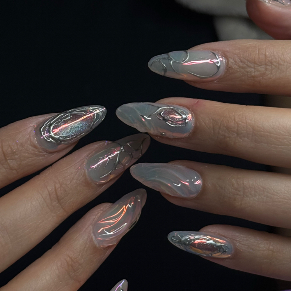 Detailed nail Art at Natā Studio Co in Pearland, TX
