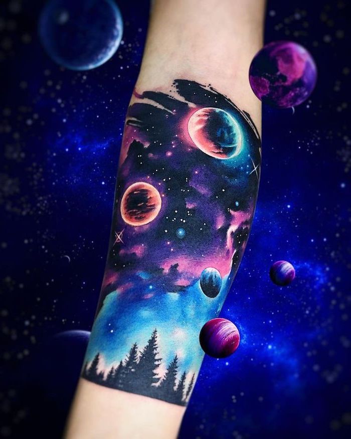 Watercolor Galaxy Tattoos