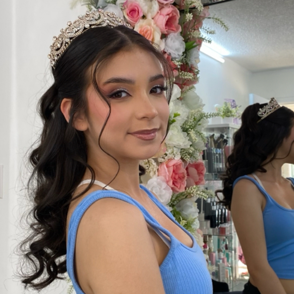 Event Hairstyle (for quinceañeras) at Angels by Manu in Memphis, TN