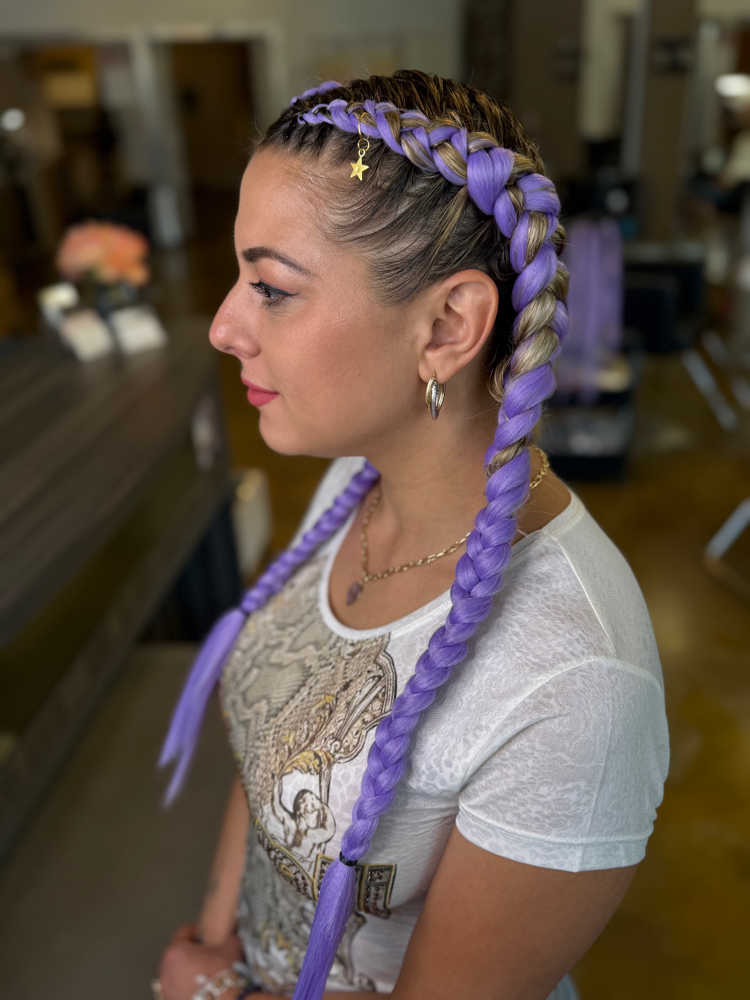 2  Dutch braids (Feed In)