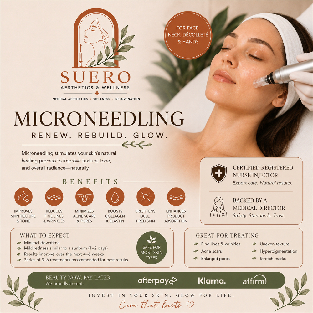 Microneedling at Suero aesthetics & wellness in El Paso, TX