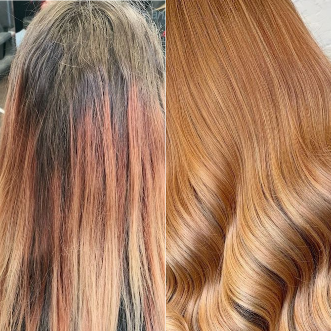 Double process/ Corrective Color at Sassy B Salon & Spa, Fire Pit Tattoos & Beyond the Lines in East Bank, WV