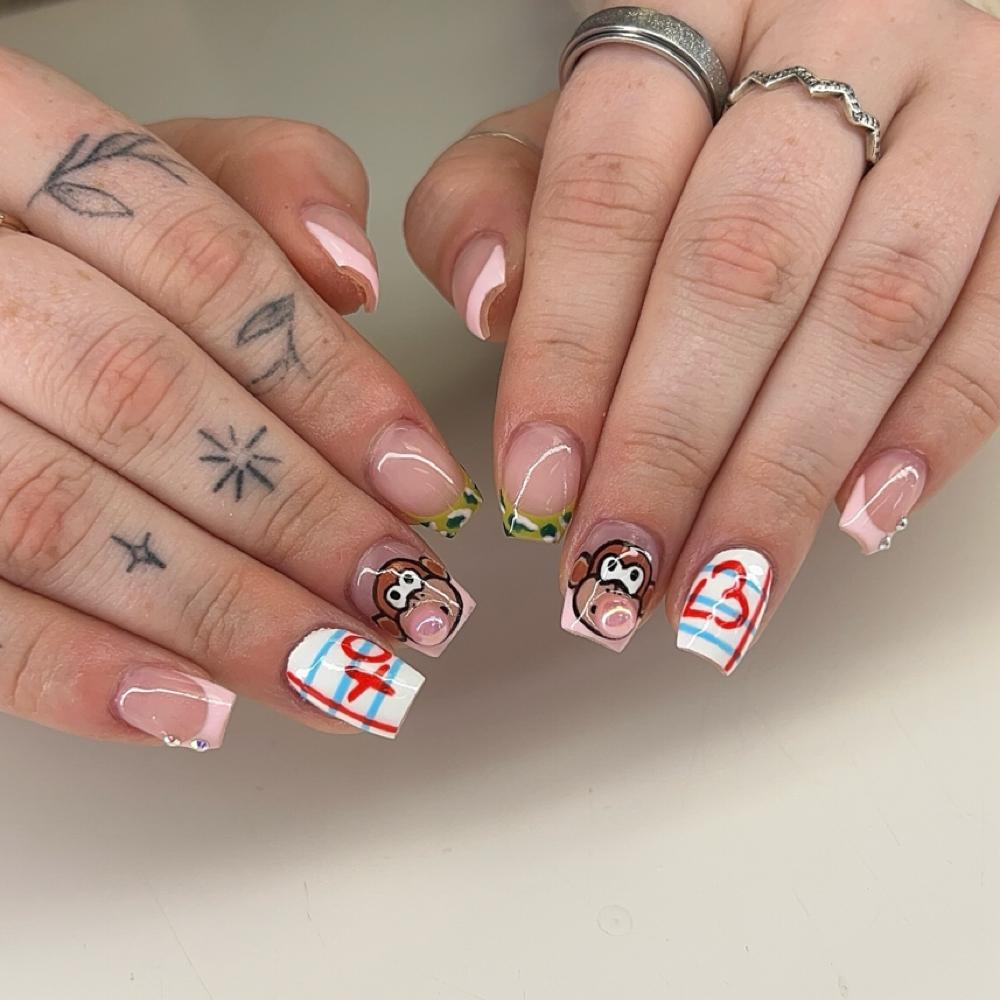 Full Set w/ Character Art at Nails by Bunny in Southgate, MI