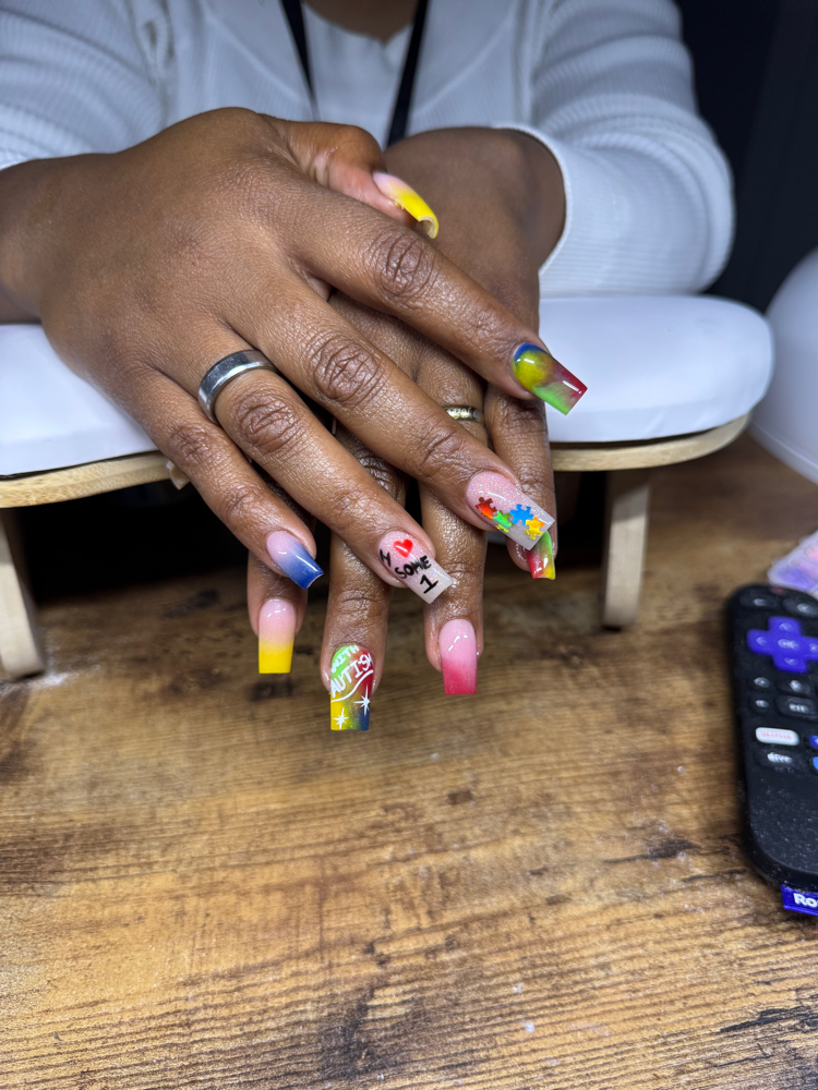 Long Acrylic Fill at Moras Hair Skin &Nails in Bradley, IL
