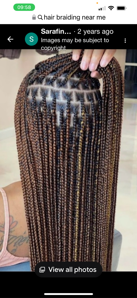 Small Knotless Braids Mid-back