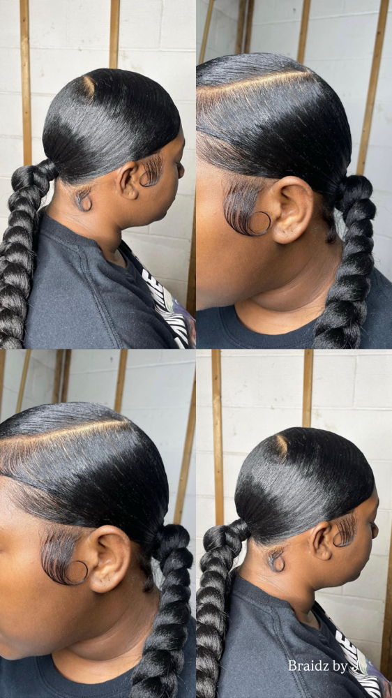 High / Low Braid Ponytail at BraidzbyJ in Abilene, TX