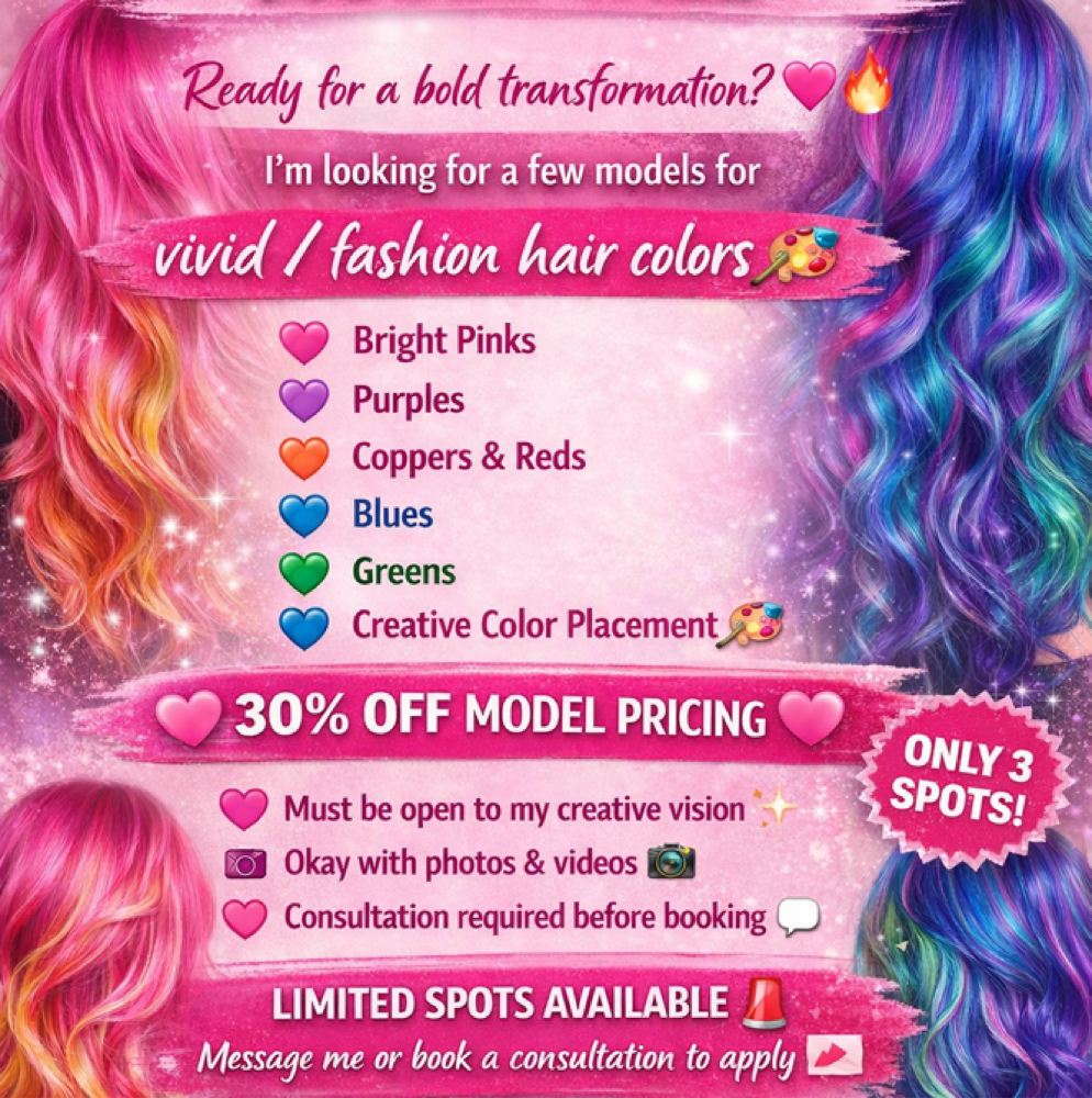 Vivid Haircolor Model Consultation at Hair And Beauty By Chelle in Southfield, NY