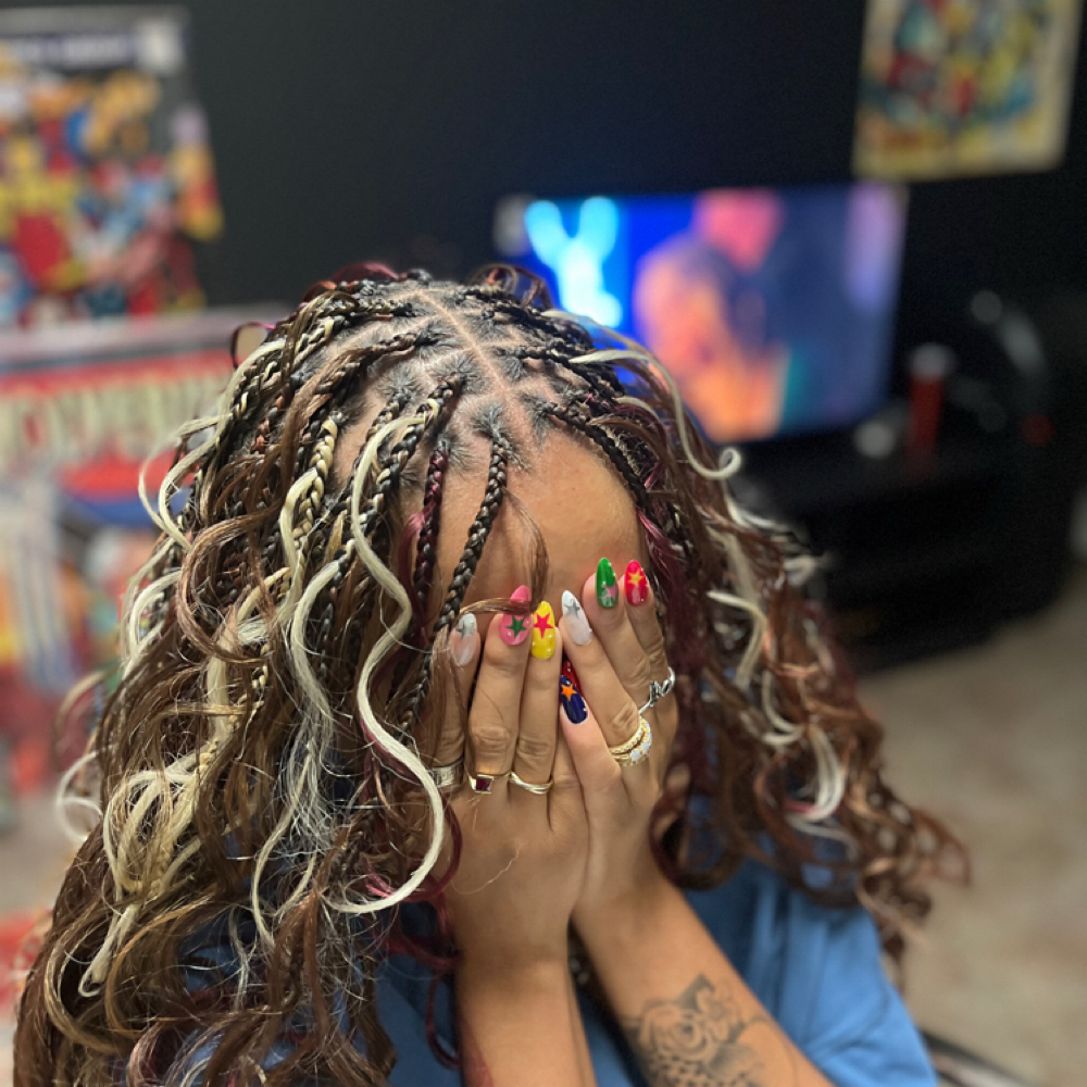 Boho French Curl Braids - Medium at Sunlit Salon & Co. in Denton, TX