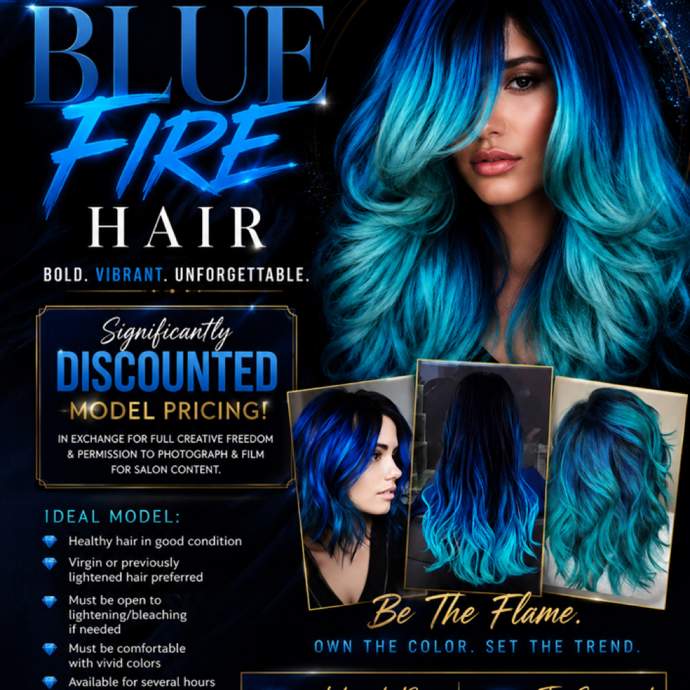 Blue Flame Model at Crowned Fades & Colors LLC in Sioux Falls, SD