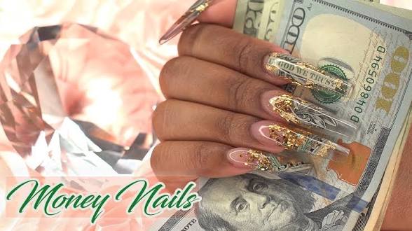 Money Nails at Nailz By Holliwood in los Angelos, CA
