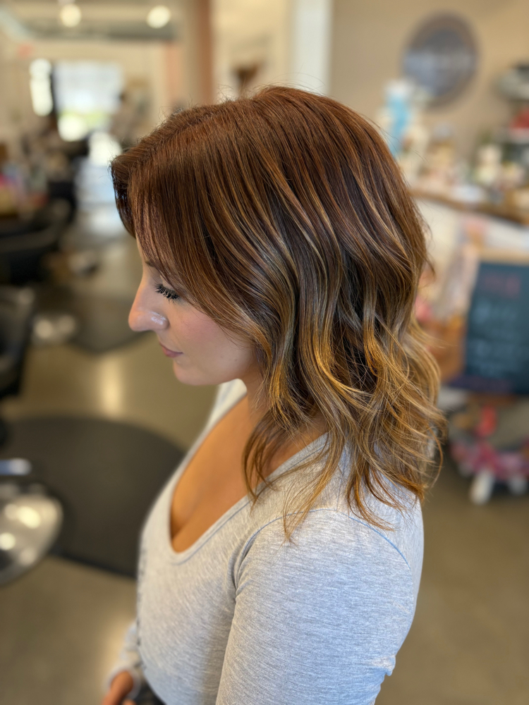 Balayage + Grey Coverage at Goldn Hair Lounge-Kiley LeClere in Huntingburg, IN