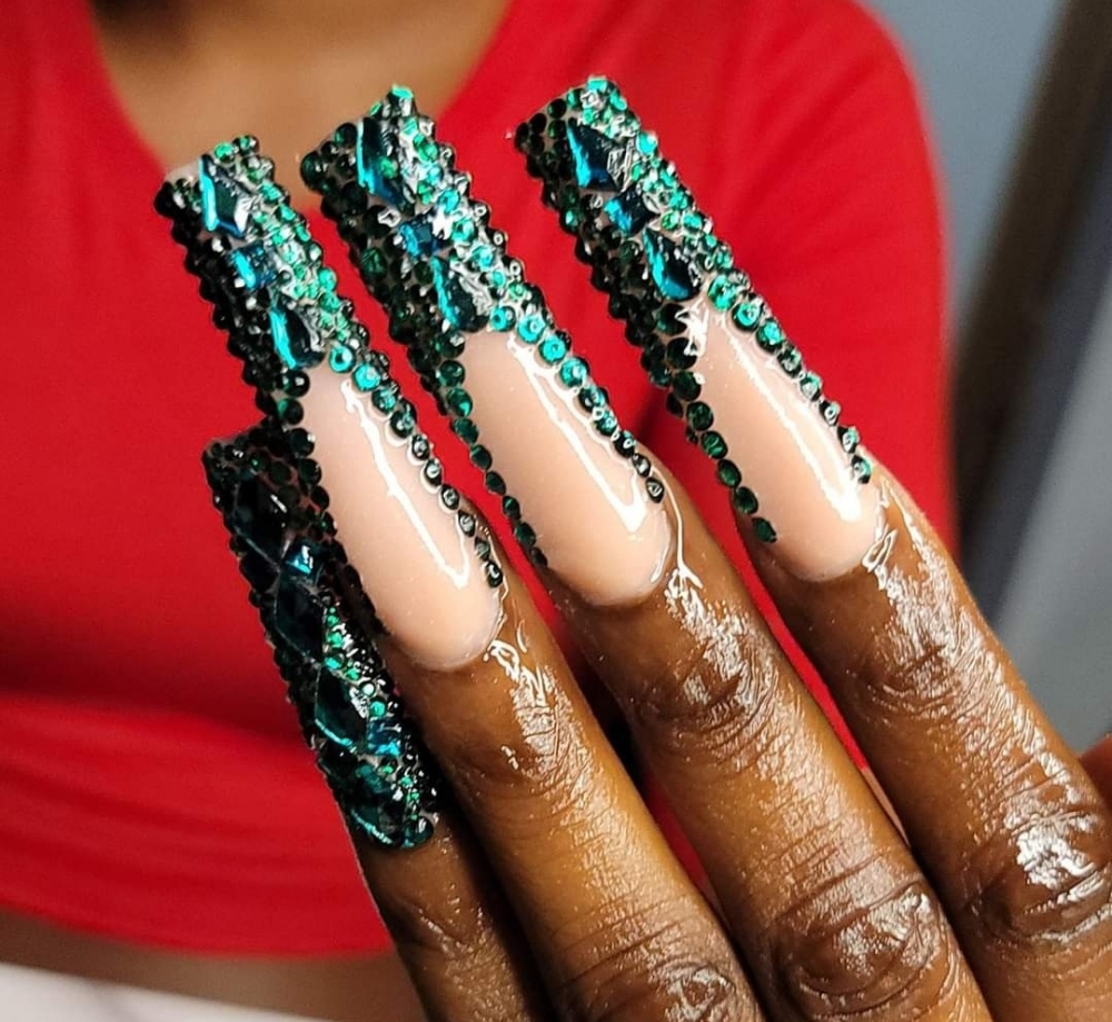 Rhinestone French Tips