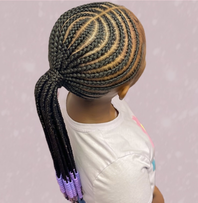 Kids Cornrow With Braids