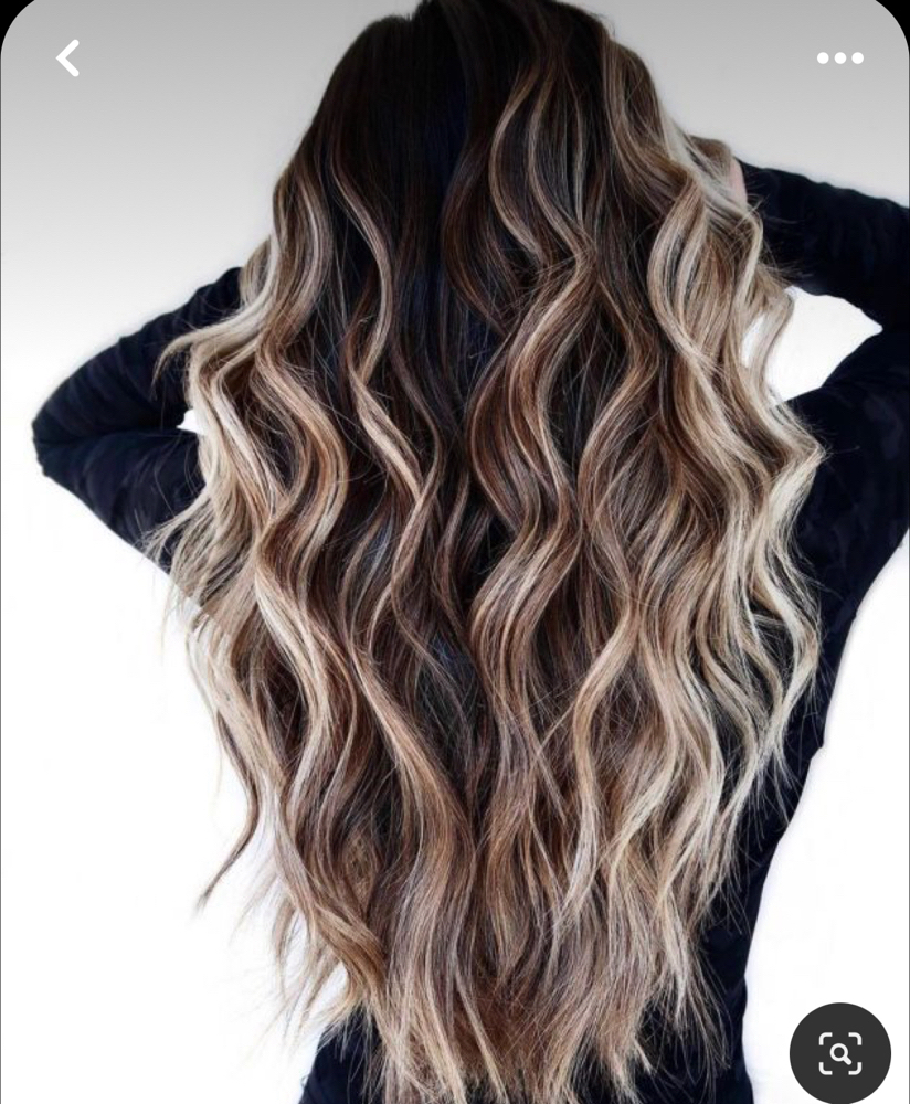 Highlights Long Hair at Michelle @ Bombshell Beauty Salon in Corpus Christi, TX