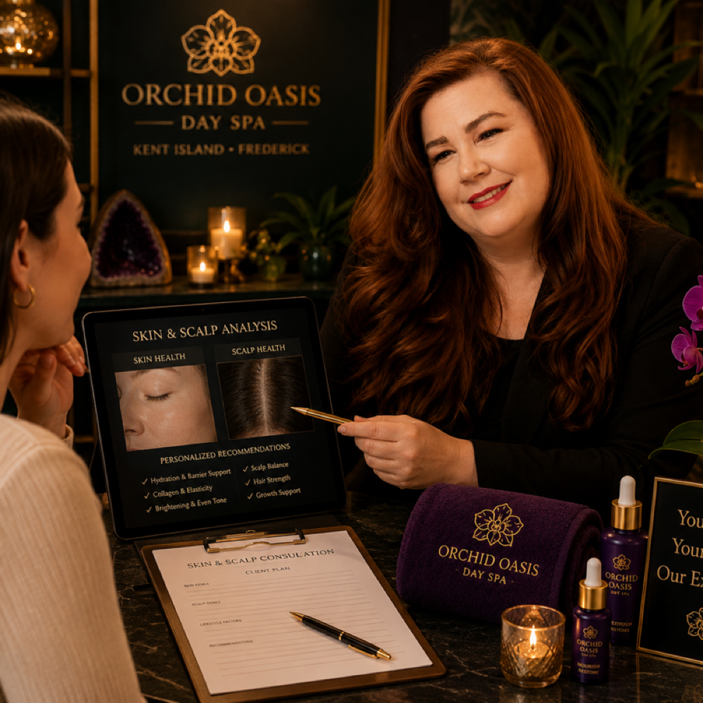 Skin And Scalp Analysis Consult at Orchid Oasis Day Spa- Frederick in Frederick, MD