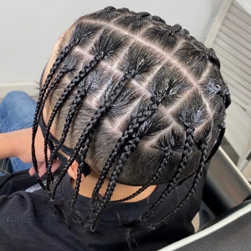 Medium Box Braids at JayBug Braids & Styling in Pomona, CA