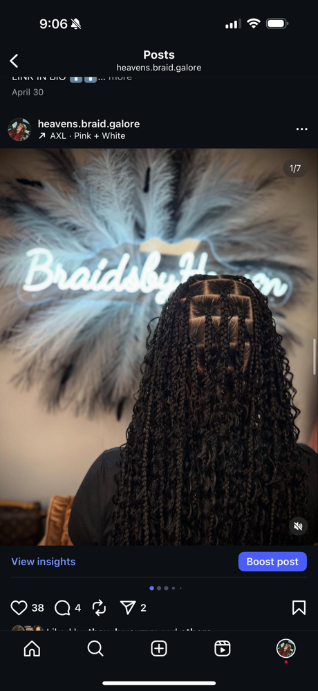 Box Braids (Medium Boho) at Heavens Braid Galore in Westminister, CO