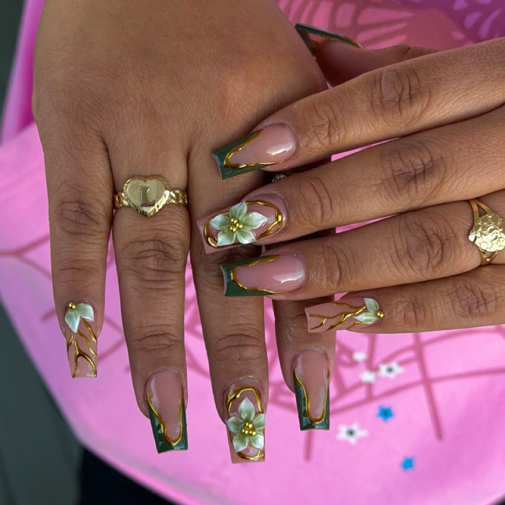 All Fingers With Nail Art at Atouchofbeautyllc in Willimantic, CT