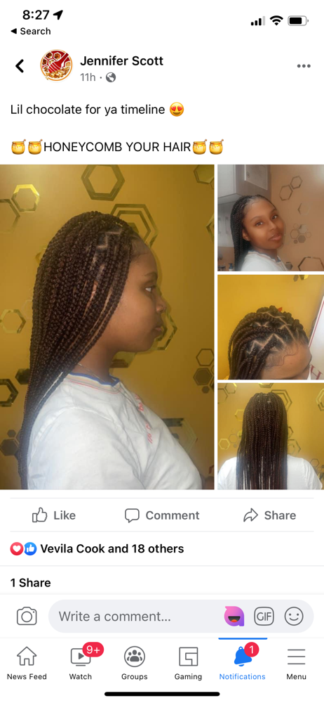 Traditional Medium Boxed braids