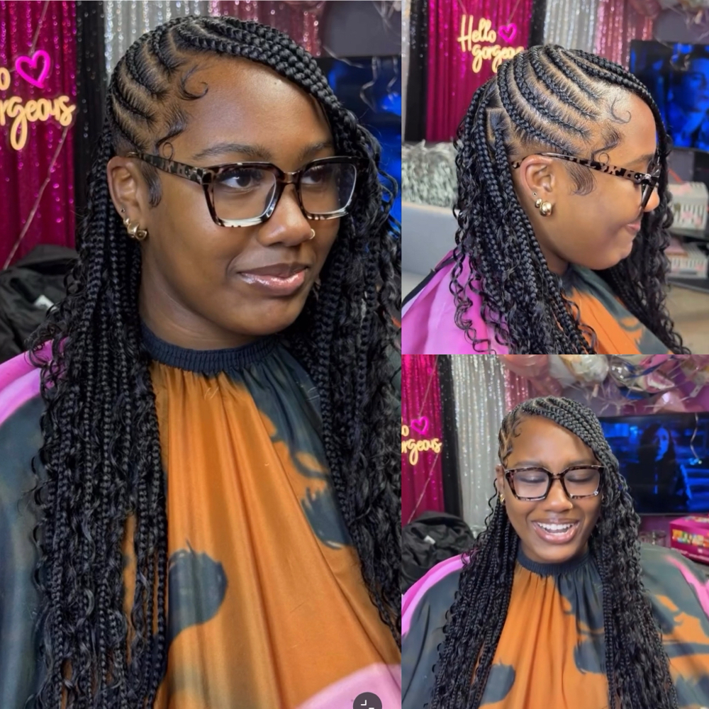 Lemonade Braids W/ Boho Knotless at Weaves On Wheels in Pittsburgh, PA